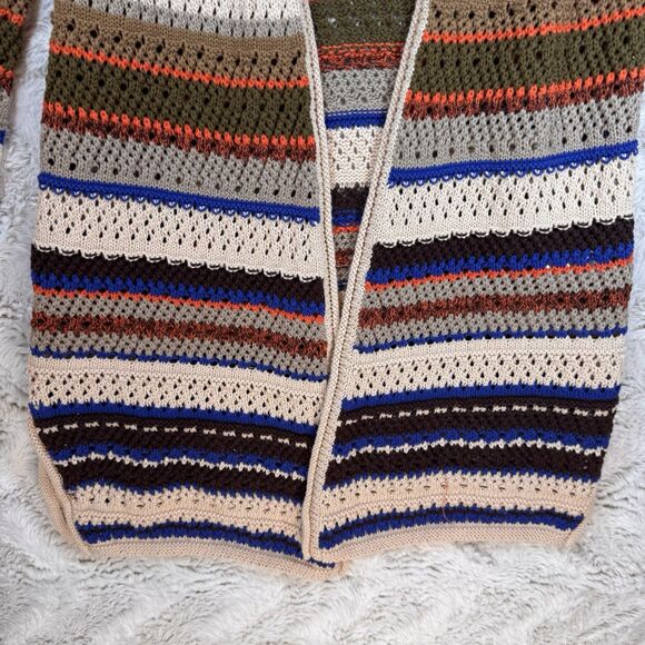 Ya Los Angeles Cardigan Sweater Medium Multicolored Open Front Crochet Cotton‎ - Picture 4 of 11